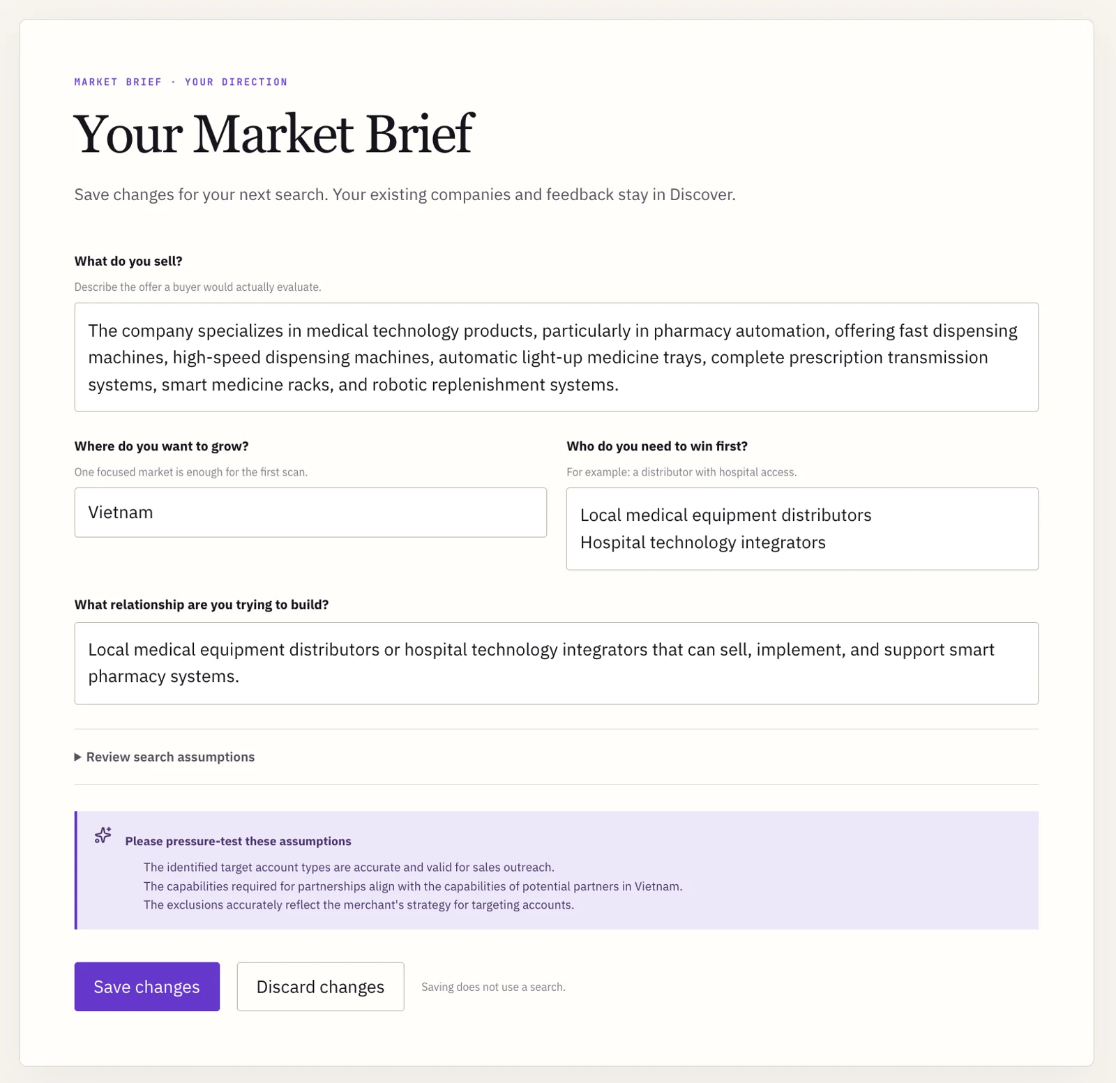 Buyer Radar · Turning seller context into a Market Brief.